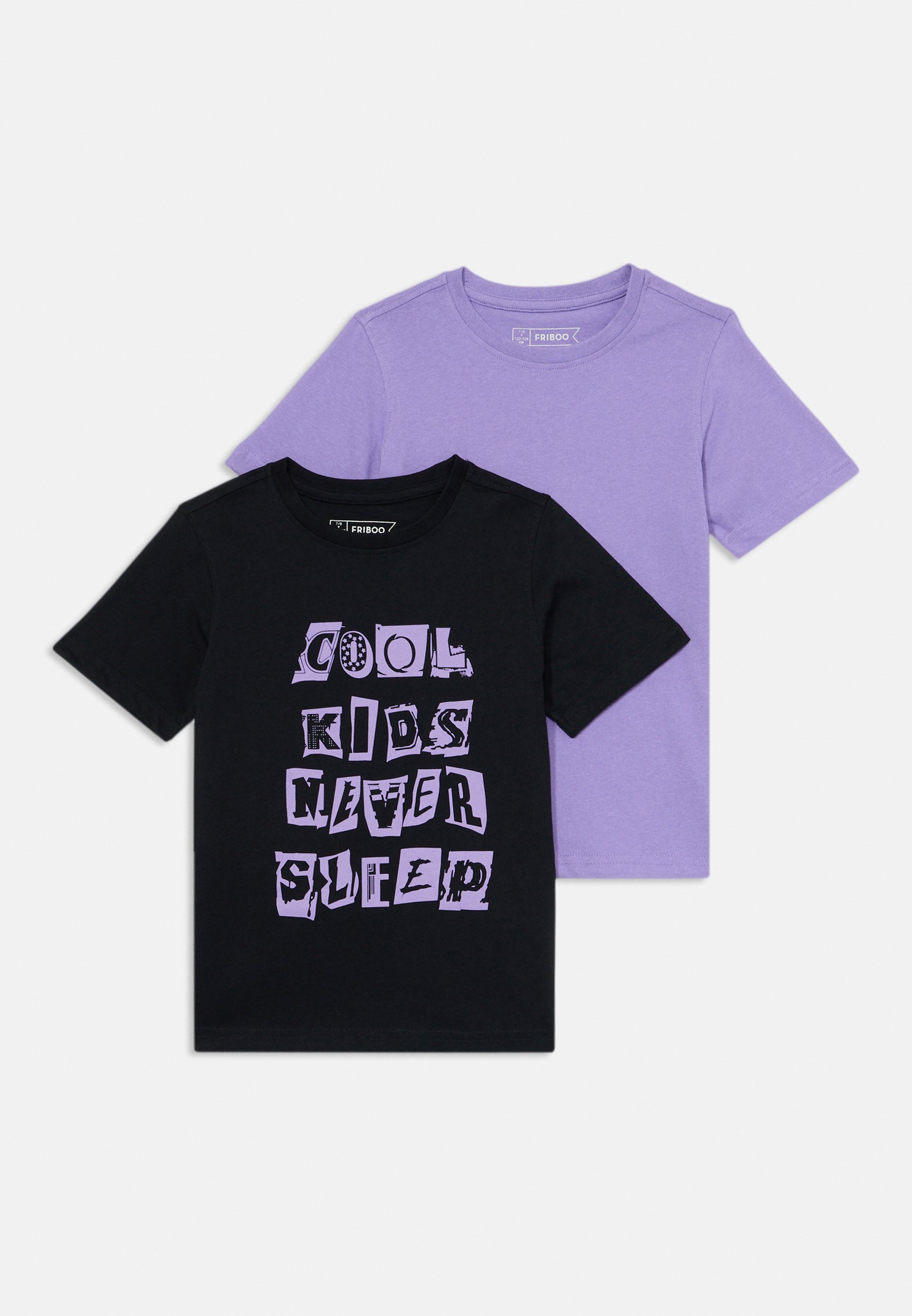 Friboo Confezione da 2 T-shirt unisex stampate - nero/viola scuro