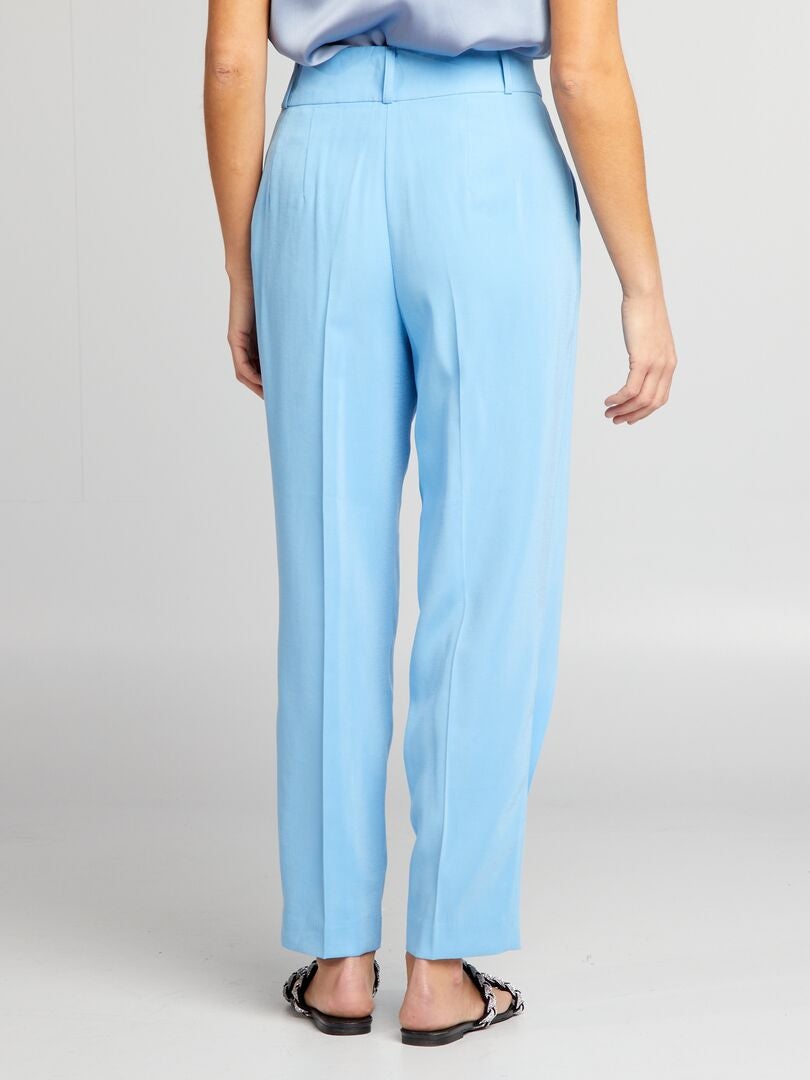 Rechte broek met hoge taille - BLAUW