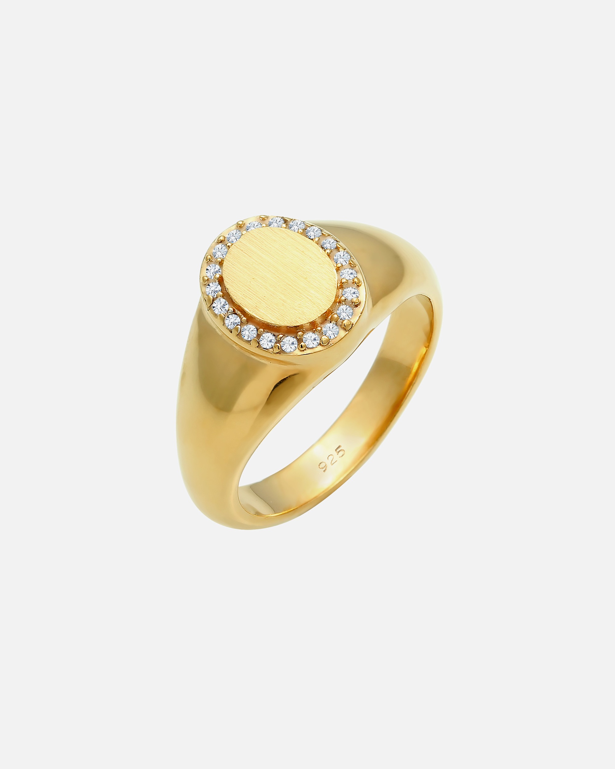Elli PREMIUM Elli PREMIUM Bague Femmes Anneau sceau élégant avec cristaux en argent sterling 925 plaqué or