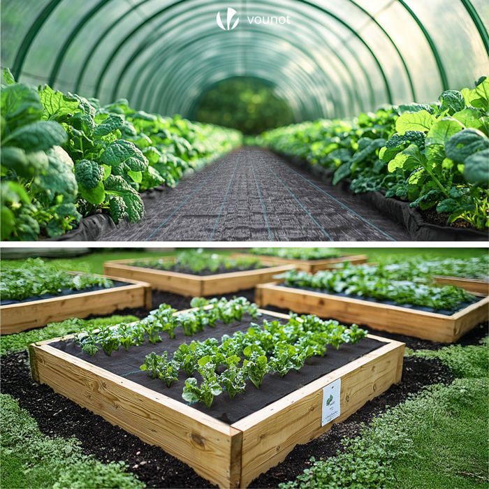 VOUNOT® Weed Control Fabric 10m x 1m 100g/m² - UV-resistant geotextile fabric against weeds