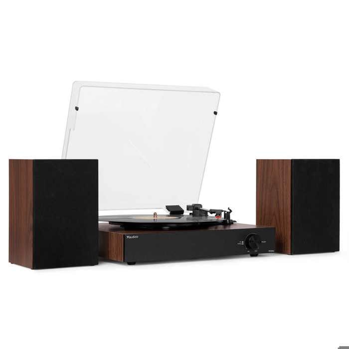 Audizio RP325W - Retro Turntable with Built-in Speakers & Wireless Bluetooth | Black Walnut
