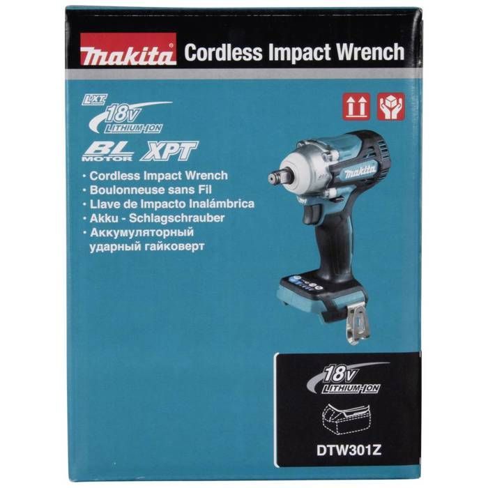Avvitatore a impulsi - Makita - DTW301Z - 330 Nm - 18 V - Senza fili - Attacco quadro da 1/2