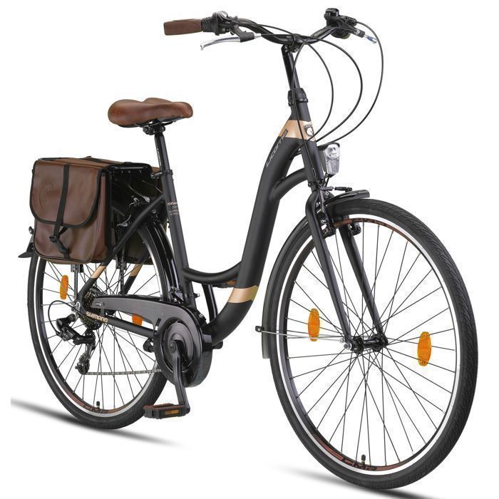Unicorn Bike Women's City Bike 26-28 Inch – Lightweight Aluminium Frame, Optimal Comfort and Elegant Design [Black, 28 Inch]
