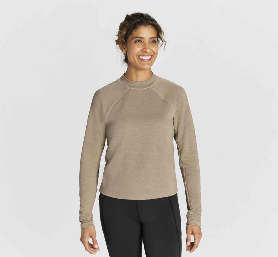 HOKA Middelzwaar merinowollen shirt met lange mouwen Dune