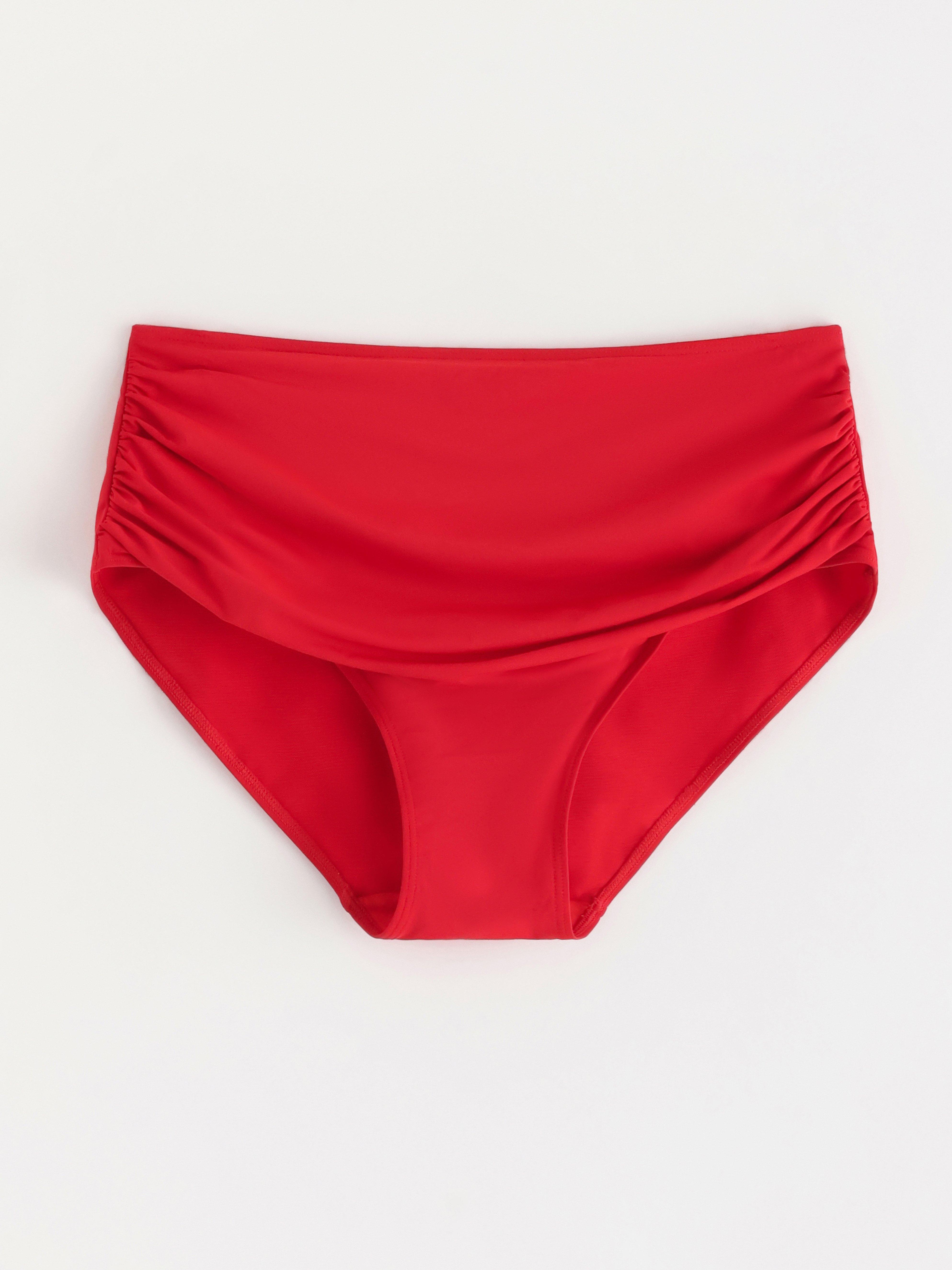 Braguita de bikini moldeadora de talle alto roja