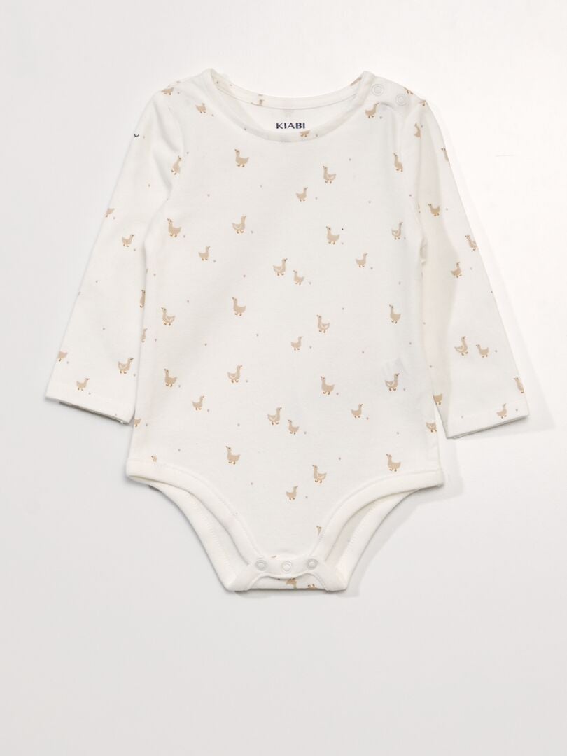 Conjunto de Body e Jardineira para Bebê - 2 Peças - Bege