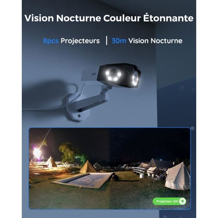 Reolink Caméra Surveillance Duo Series M81S 8MP PoE,Double Objectif 180°,Détection Intelligente,Vision Nocturne,Audio