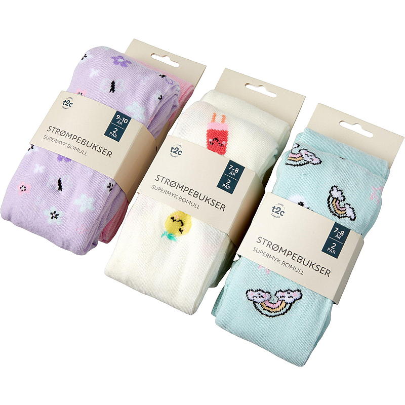 Time 2 Change strumpbyxor, 2-pack, storlek 3/4-9/10 år