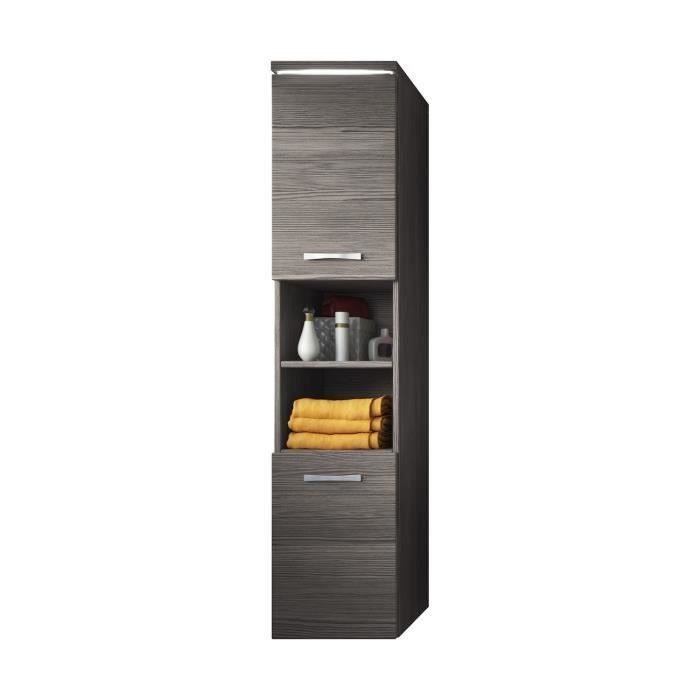 Armoire de rangement Paso Hauteur : 160 cm Bodega (gris) - Meuble de rangement haut placard armoire colonne