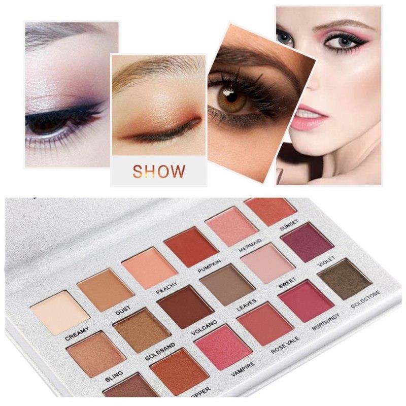 Palette de 18 fards à paupières nude waterproof, pinceau inclus, cosmétiques dfdf
