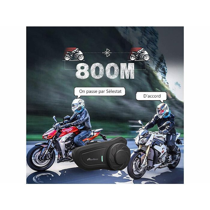 Motorcycle intercom for up to 2 users with Bluetooth function
