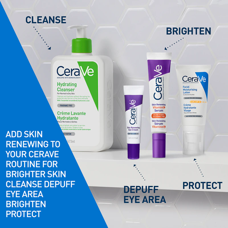 CeraVe Skin Renewing Vitamin C Serum je rozjasňujúce sérum s vitamínom C, ktoré obnovuje ochrannú bariéru pokožky.