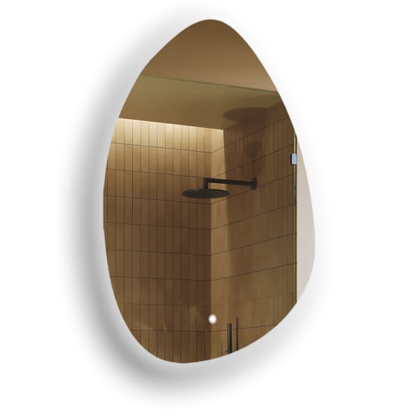 Lustro łazienkowe LED 64x94cm - nieregularne - LED Dual, włącznik