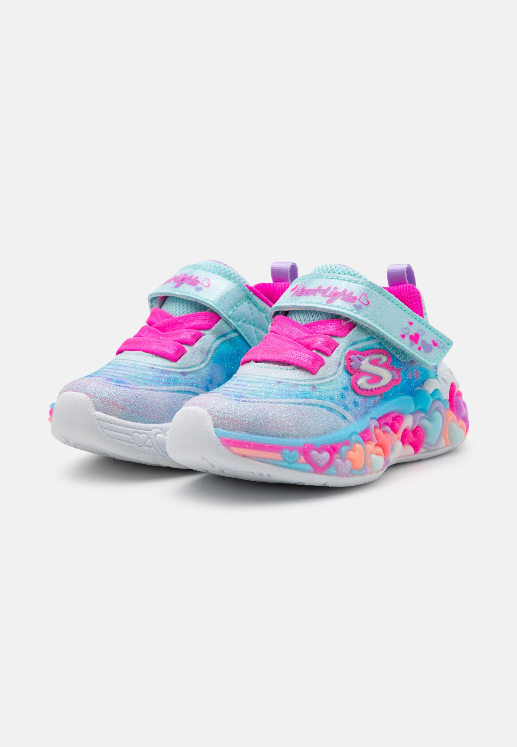 Skechers ETERNAL HEART LIGHTS - Scarpe da ginnastica - azzurro glitterato/multicolore