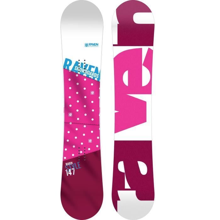 Snowboard RAVEN Style Pink - Polyvalent - Cambre inversé - Maniabilité - Modules du snowp
