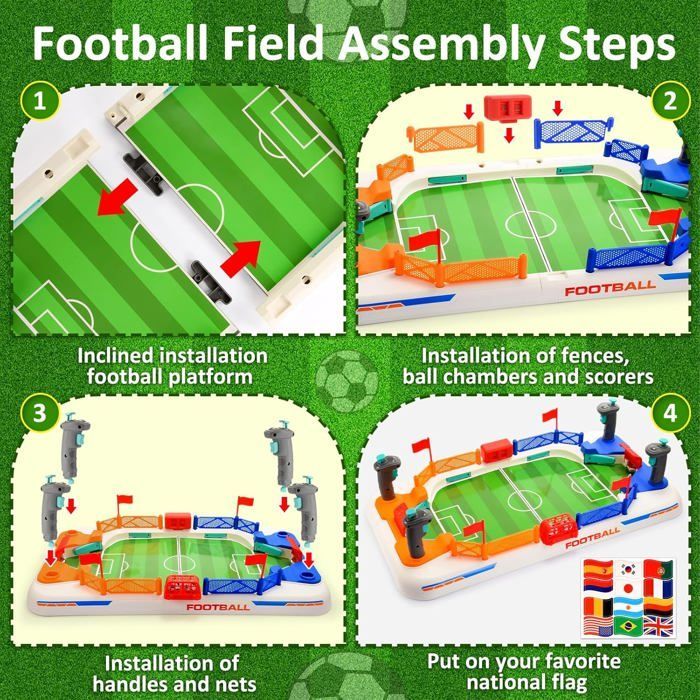 Mini mesa de futbolín para niños y adultos, juegos de mesa para niños de 4 a 10 años, juguete de futbolín de regalo para niños de 4 a 11 años - Juego de fútbol familiar