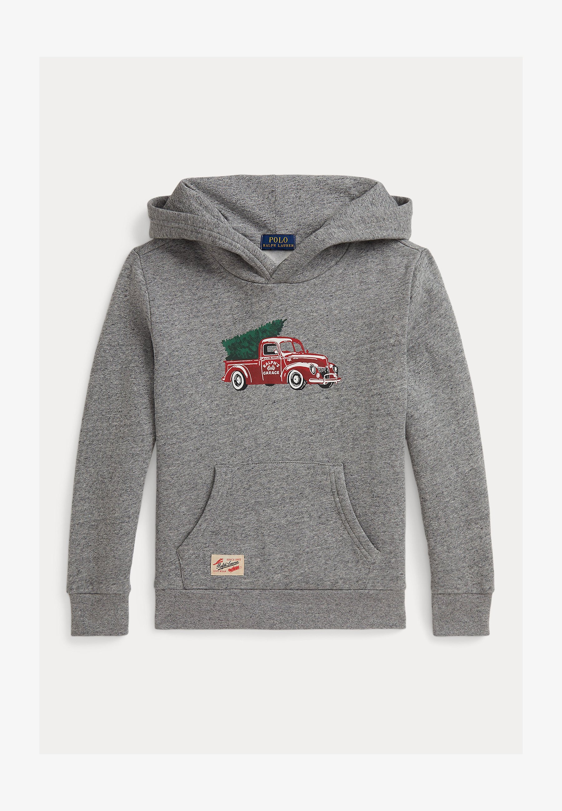 Polo Ralph Lauren hoodie van fleece met vrachtwagenprint - Sweatshirt - college gemêleerd