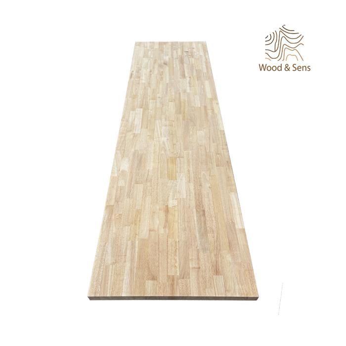 Piano di lavoro in legno massello di Hevea, laminato, con giunzione di testa, L.250 cm x P.65 cm, spessore 36 mm