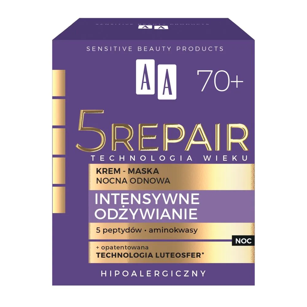 AA Technologia Wieku Intensywne Odżywianie 70+ - Krem-maska nocna odnowa 50ml