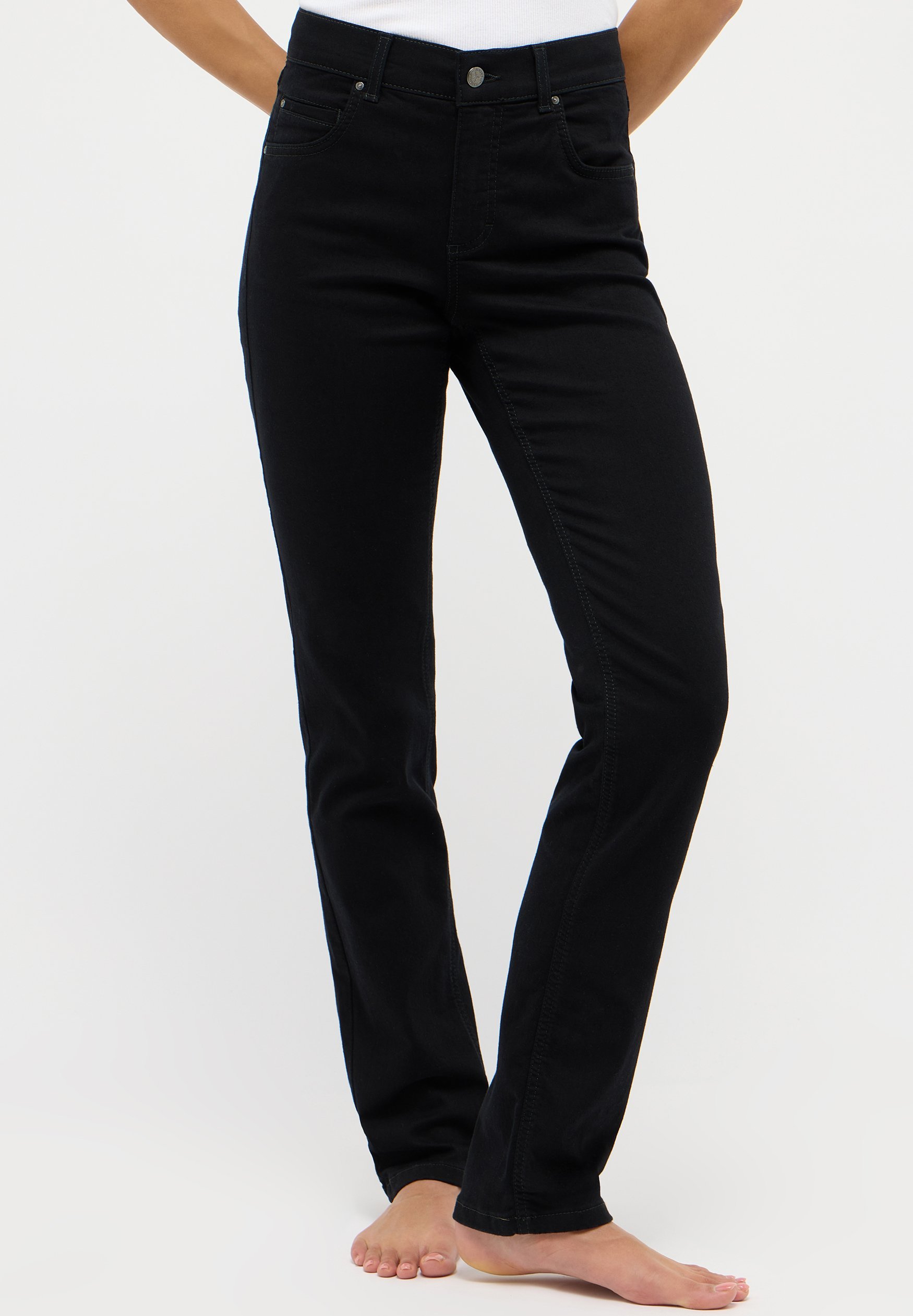 Angels SLIM FIT MET LABELPATCH - Slim fit jeans - zwart