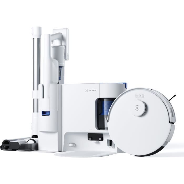 ECOVACS DEEBOT N20 COMBO - Robot aspirapolvere + lavapavimenti con stazione di ricarica - Doppio svuotamento automatico - Potenza di aspirazione 10 kPa