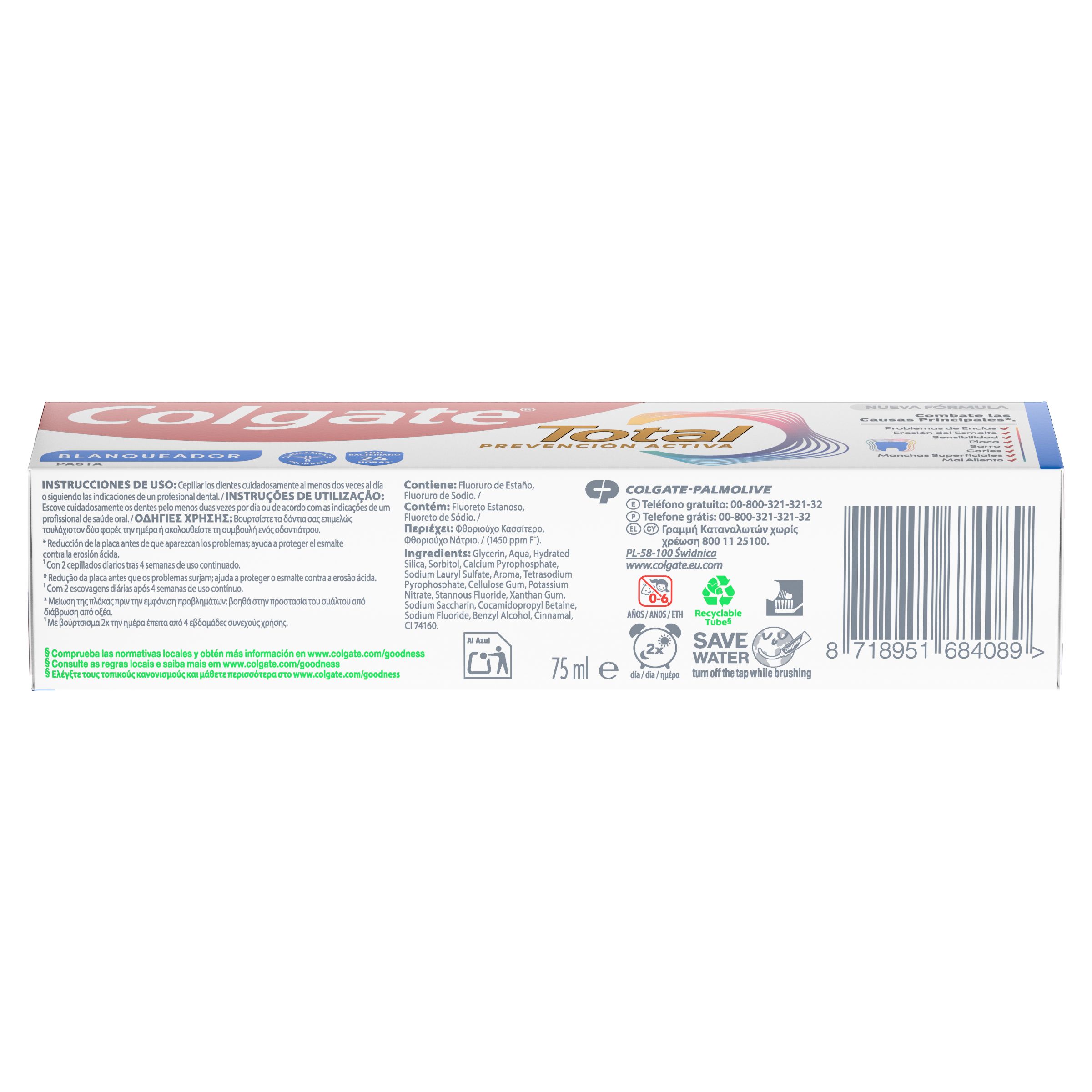 Total Active Prevention balinoša zobu pasta Zobu pastas un zobu pastas