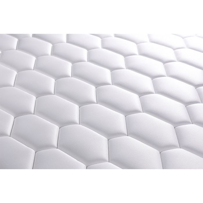 Colchão BOOST de molas ensacadas e espuma viscoelástica de 140x200 cm + base de cama branca de 140 x 200 cm