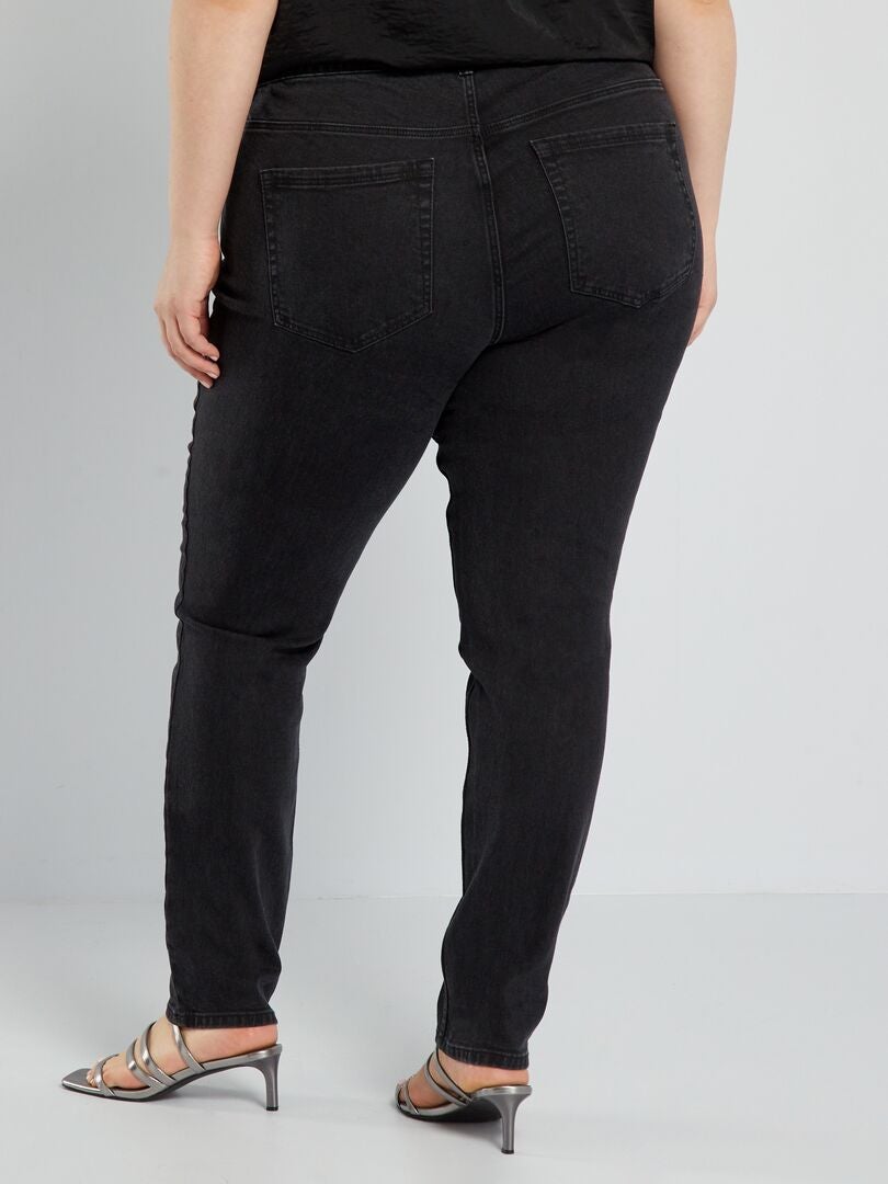 Calça jeans slim de cintura alta - L28 - PRETA