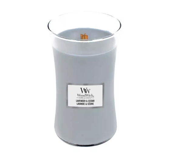 Woodwick Large Jar Candle świeca zapachowa Lavender & Cedar 610g