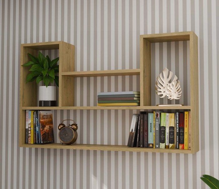 LULU - Estantería colgante - Estante de pared - 100x60x16 cm - Almacenamiento de pared para salón