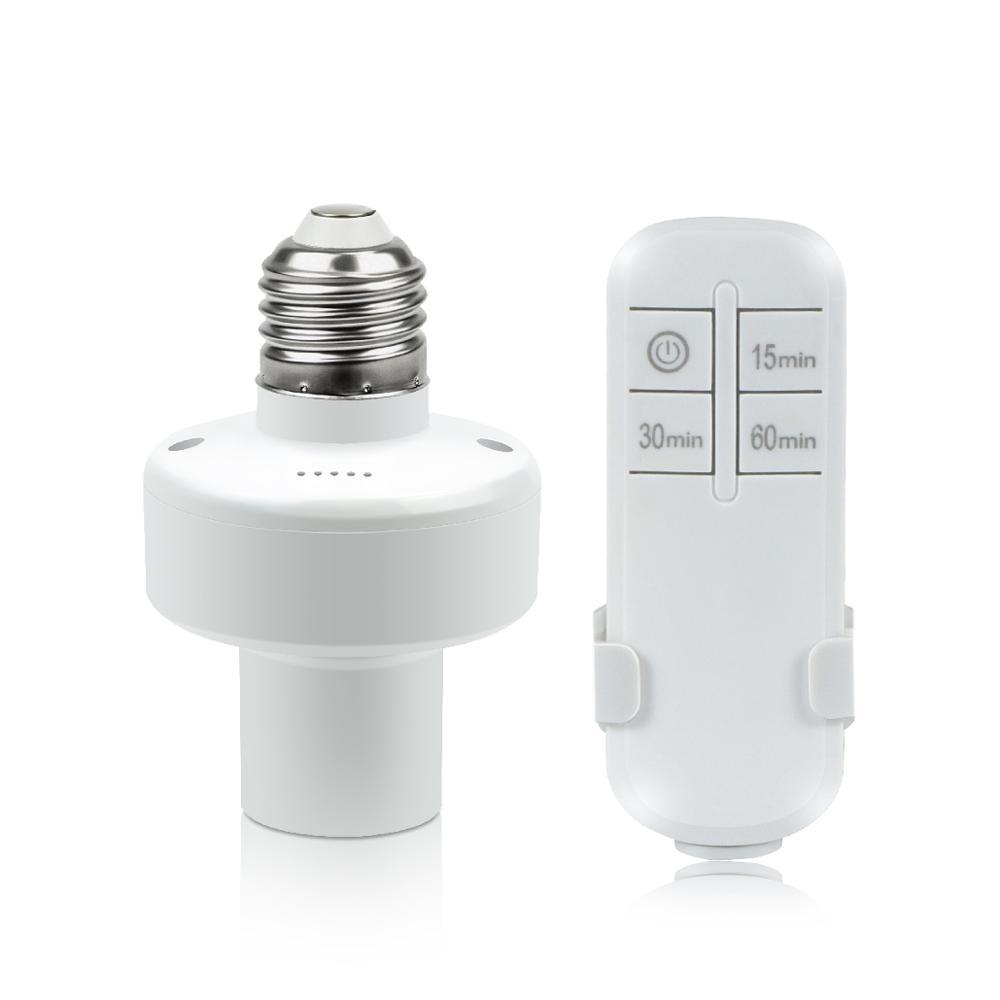 Interruptor de control remoto inalámbrico de 110 V/220 V, portalámparas E27 para bombillas LED, interruptor temporizador de 3 velocidades, base para bombillas LED