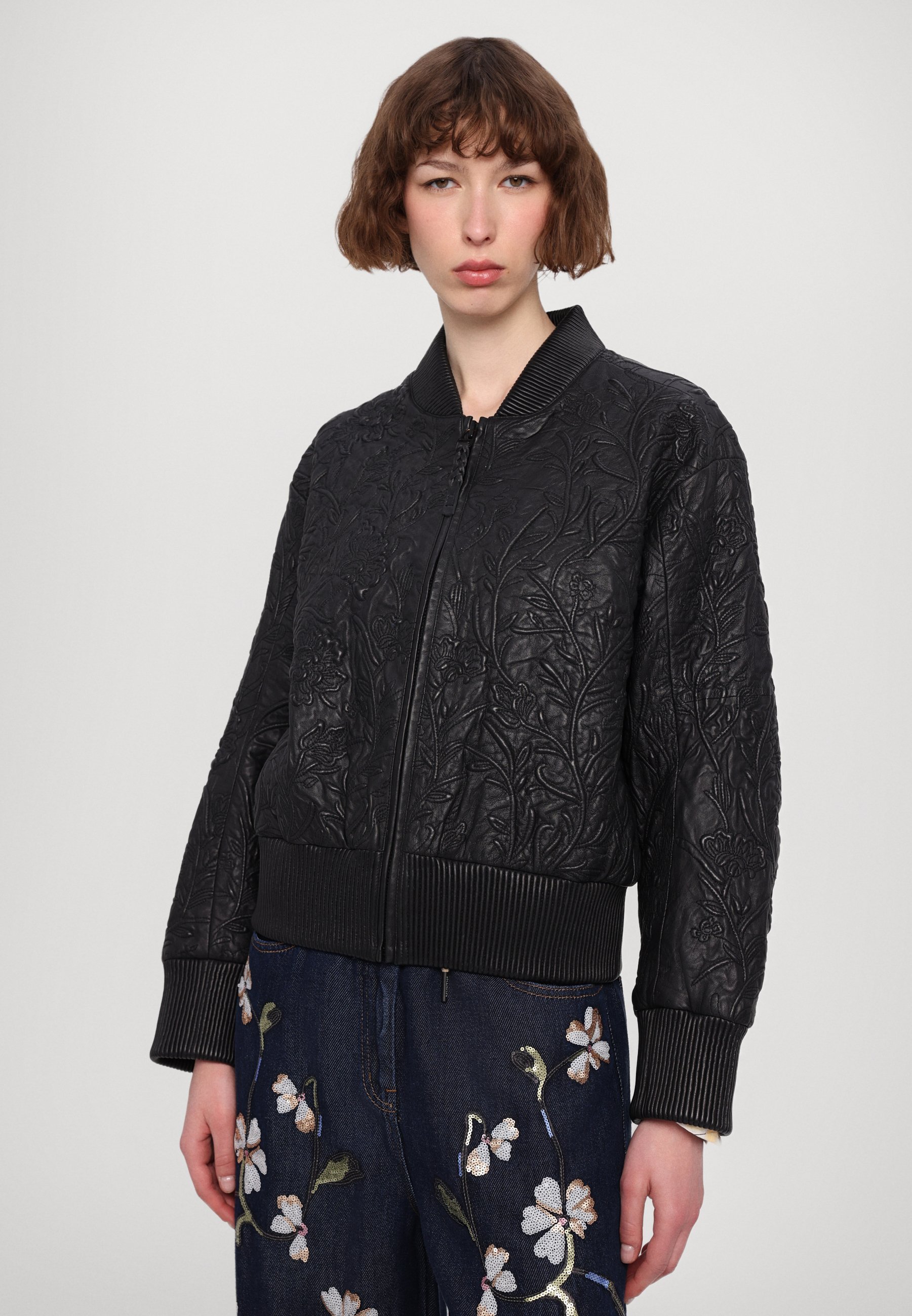 MUNTHE FERRIL - Veste en cuir - noire