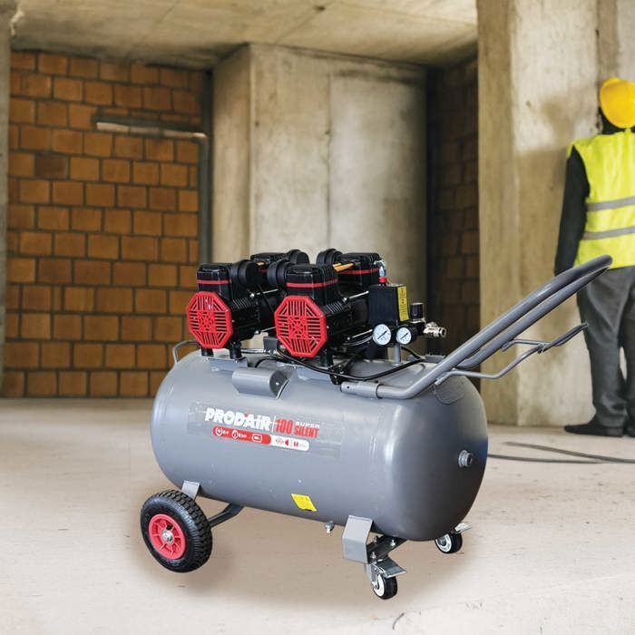 Compresor de aire horizontal silencioso de 100 litros y 4 HP
