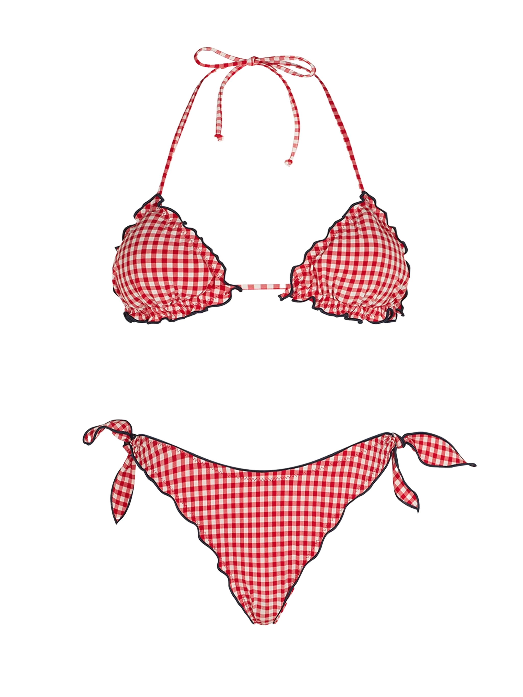 Dames driehoekbikini met ruitjesprint