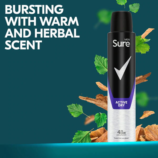 Sure Men Antitranspirant Deo Aerosol Essential Active 200ml