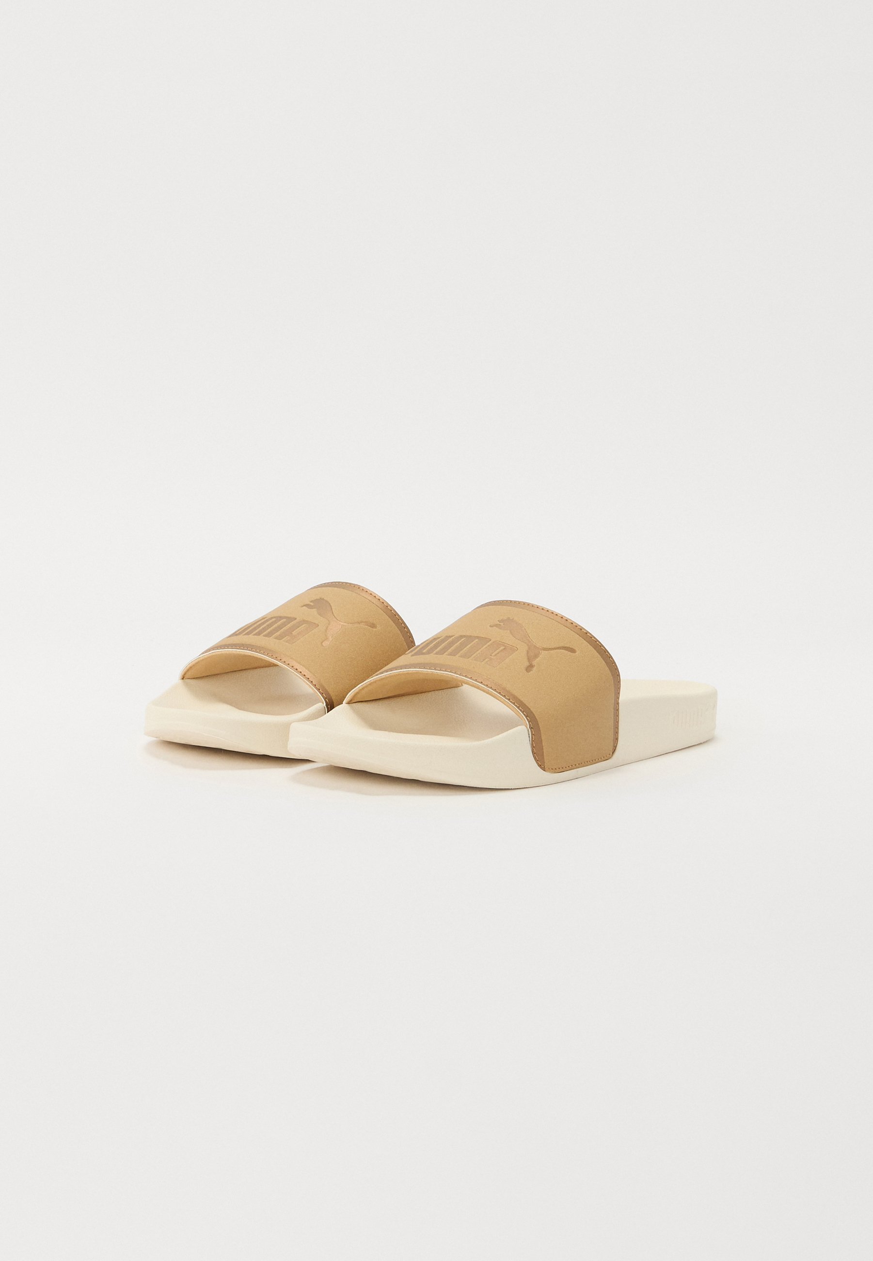 Puma LEADCAT AQUA METALLICS - Pantofole - neve alpina/color oro/sabbia chiara
