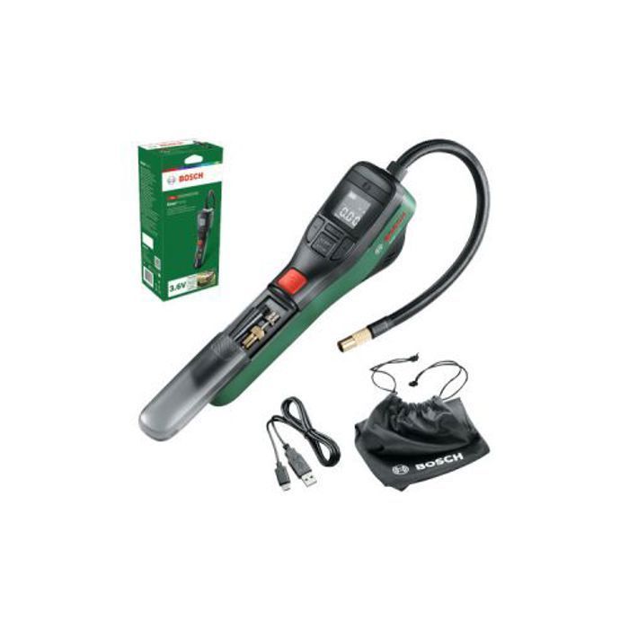 BOSCH Easypump 3.6V cordless air pump - tire inflator (bicycle, car, motorcycle) and balloon inflator with fabric bag 0603947000