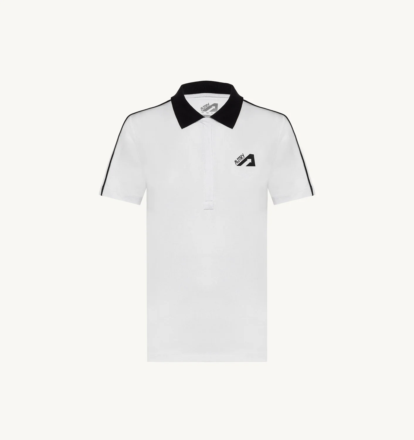 TRICOU DE GOLF ALB CU GUARNIȚII CONTRASTANTE