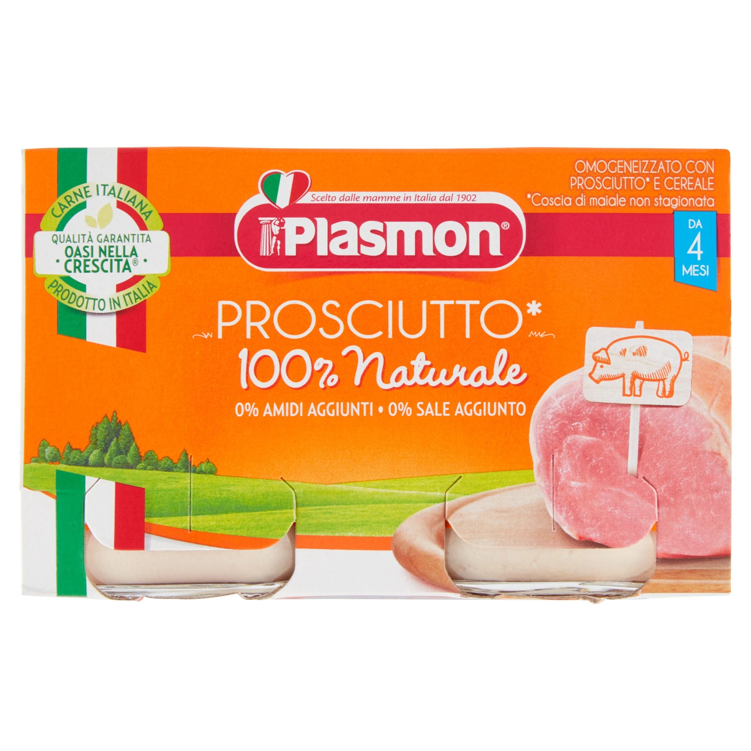 PLASMON Carne homogeneizada Plasmon Presunto cozido 2x120 g + 4 meses Alimento infantil