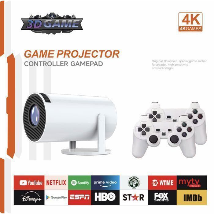 Mini Portable Projector with 2-in-1 Game Console, Android 110, BT, 54, 2GB/16GB, for Games, TV, Movies, 1080p Support