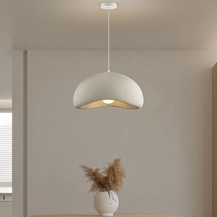 WOTTES Modern Creative White Pendant Light, Vintage Metal Design Chandelier, E27 Lamp, 1 pc, Ø30cm, for Kitchen and Dining Room