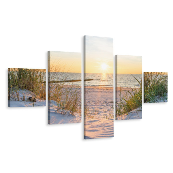 Obraz Wieloczęściowy MORZE Wydmy Plaża 3D 150x90cm