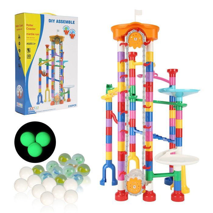 Juego de pistas de canicas - DUOKU - LT901 - 230 piezas - Elevador motorizado - Juego de ingenio