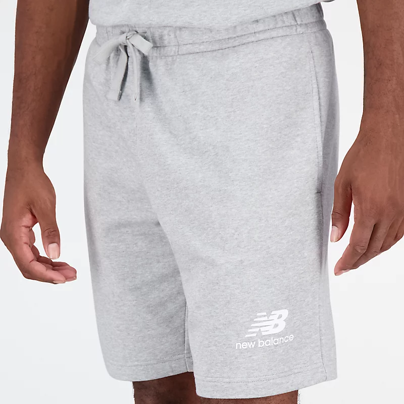 Short en molleton français à logo superposé pour homme - Gris athlétique
