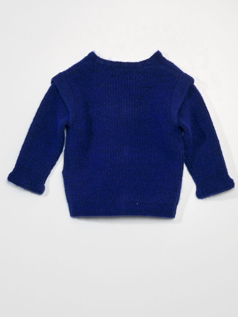 Sweter dzianinowy - NIEBIESKI