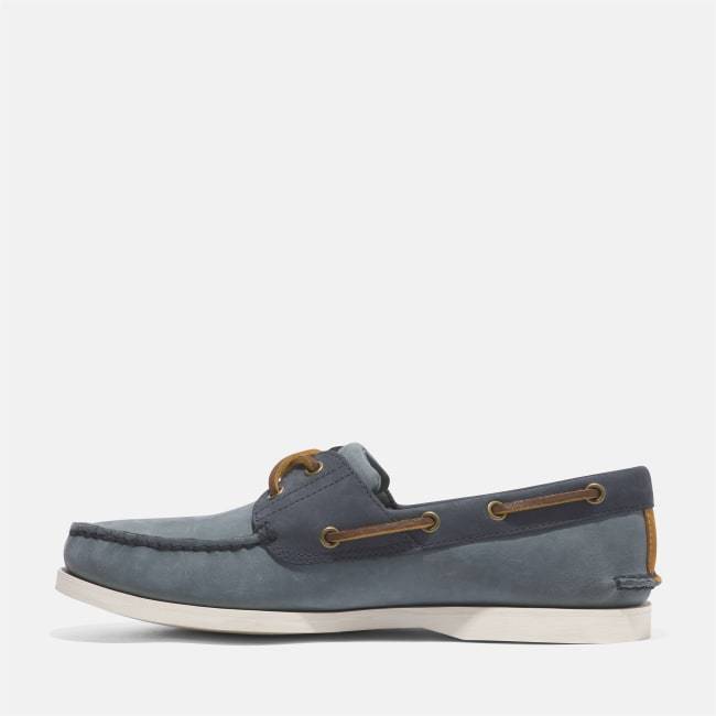 Scarpa da Barca in Pelle Classic da Uomo in Blu                medio