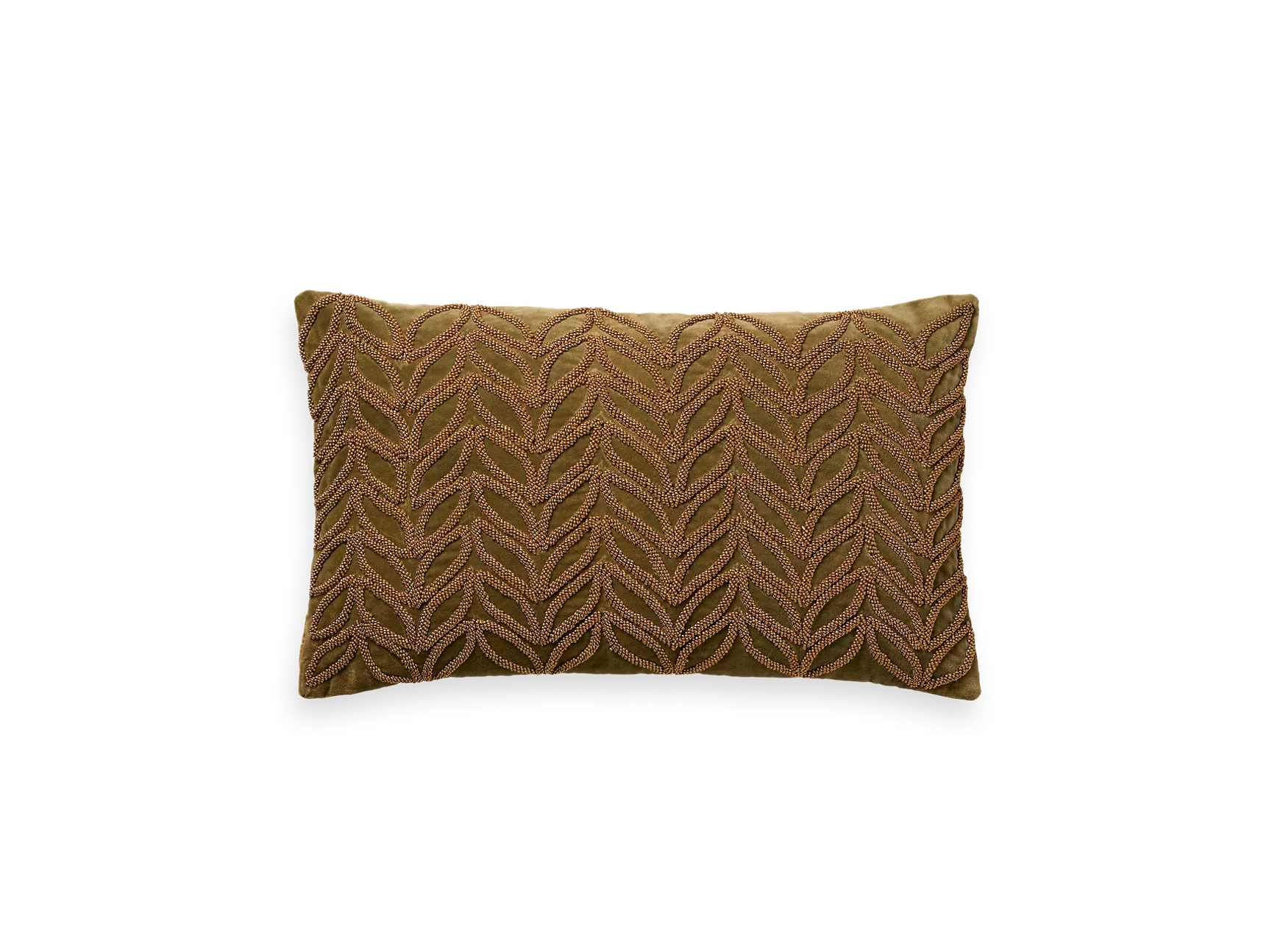 Housse de coussin Vellore à motifs de feuilles perlées 50 x 30 cm