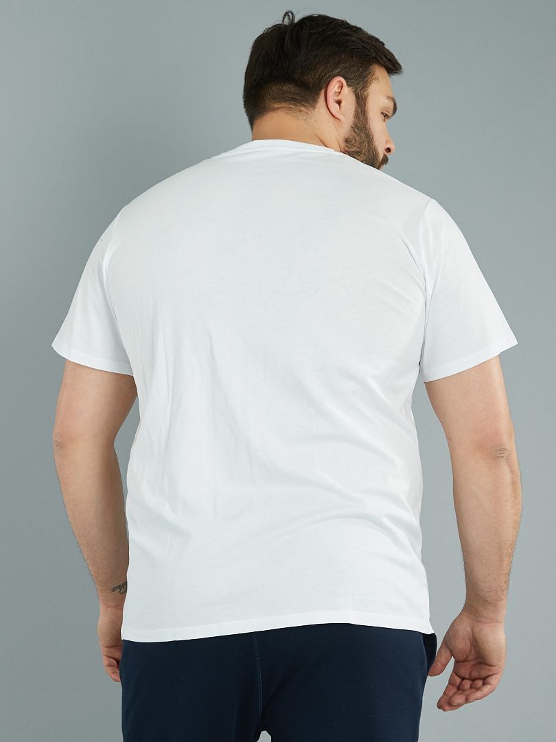 Camiseta con cuello en V - Blanca