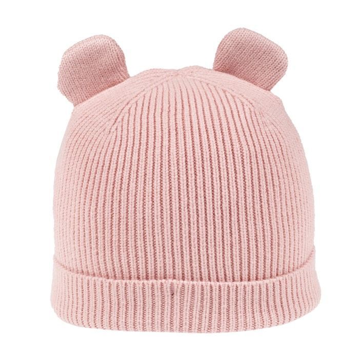 Gorro unisex Isotoner color rosa bebé con orejas