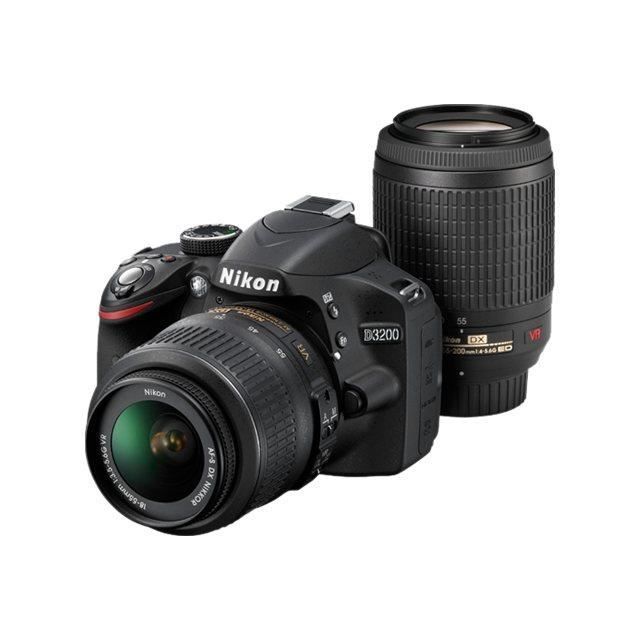 Kit Nikon D3200 + 18-55mm VR II + 55-200VR